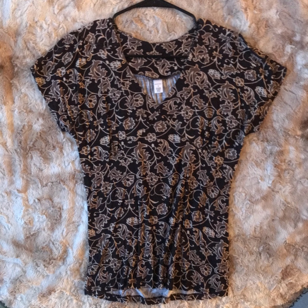 Stretch Brown and Beige print blouse!